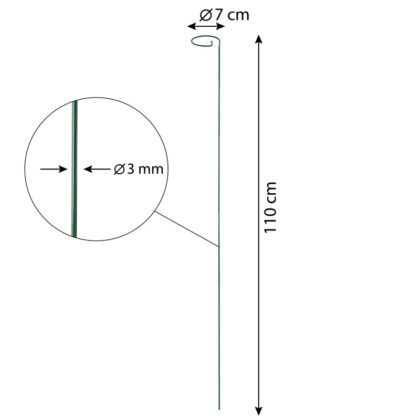 augalų atrama su kilpele, 110 cm