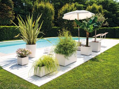 Vazonas “Blanka” su vandens rezervuaru ir ratukais, 99 cm - Image 3