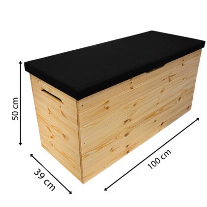 medinė dėžė su paminkštintu dangčiu, 200 l