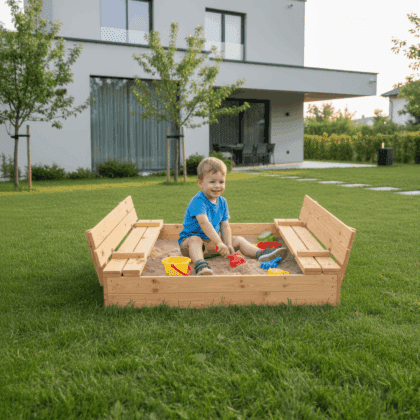 impregnuota smėlio dėžė hatis, 120x120 cm