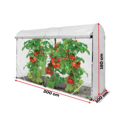 Šoninis šiltnamis, pe, 3 m2, 3x1 m, baltas
