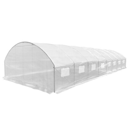 Šiltnamis su armuota plėvele, 32 m2, 4x8 m, baltas