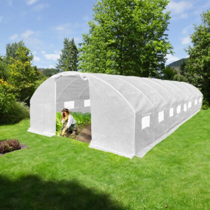 Šiltnamis su armuota plėvele, 32 m2, 4x8 m, baltas