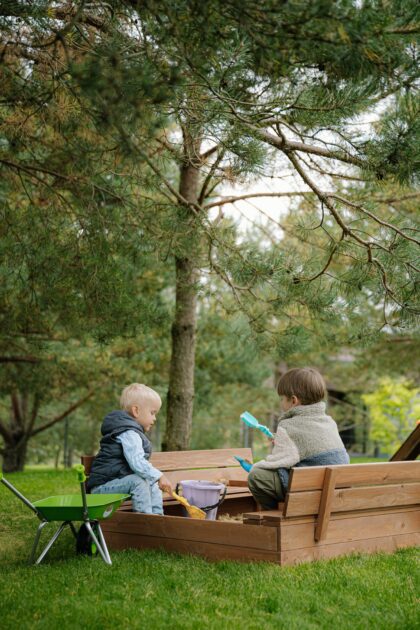 impregnuota smėlio dėžė hatis, 140x140 cm ir 300 kg smėlio