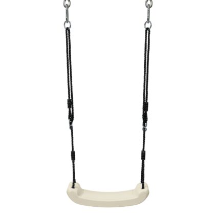 pakabinamos kreminės sūpynės, juodos virvės