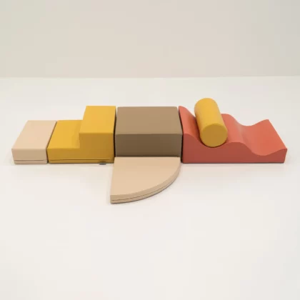 Minkštų kaladėlių komplektas "Sraigenė", pastelinis rausvas - Image 3