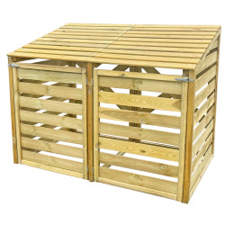 Medinė konteinerio stoginė, dviguba