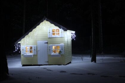 Medinis vaikų žaidimų namelis "Pumpurėlis"