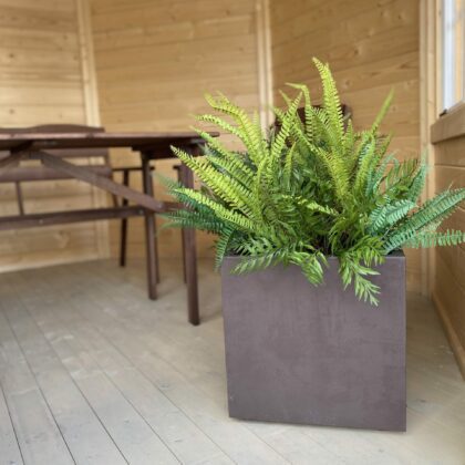 Vazonas "Granitas" su vandens rezervuaru ir ratukais, 49 cm