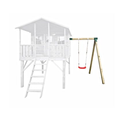 Medinis vaikų žaidimų namelis "Girinukas" su sūpynėmis