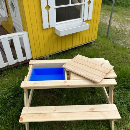 Vaikiškas staliukas su suoliukais ir įdėklais "Martynas"