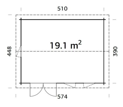 Medinis sodo namelis „Irma“ 19,1 m2