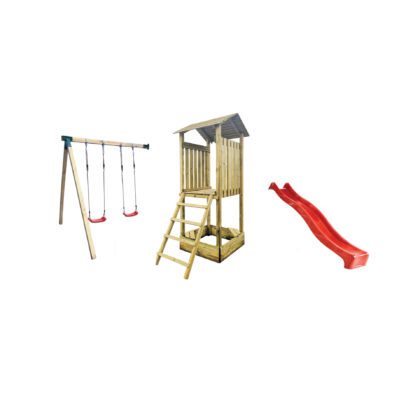 Medinis bokštelis su stogeliu - vaikų žaidimų aikštelės modulis „B“