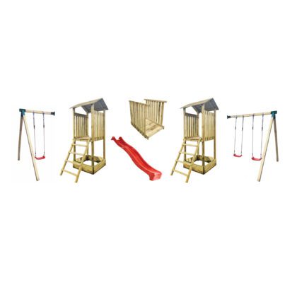 Medinis bokštelis su stogeliu - vaikų žaidimų aikštelės modulis „B“