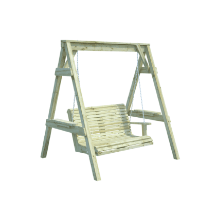 Medinės sūpynės su suoliuku „Versmė“