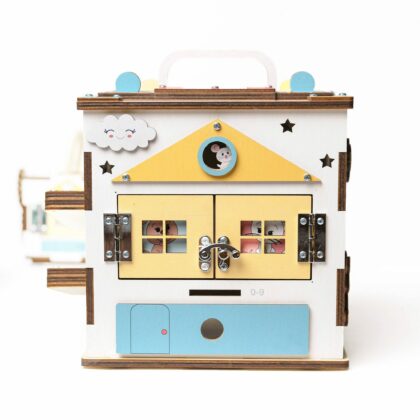 Medinis lavinamasis kubas "Atradimų kampelis", spalvotas