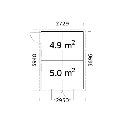 Medinis sandėliukas „Vilkas“ 9,9 m2