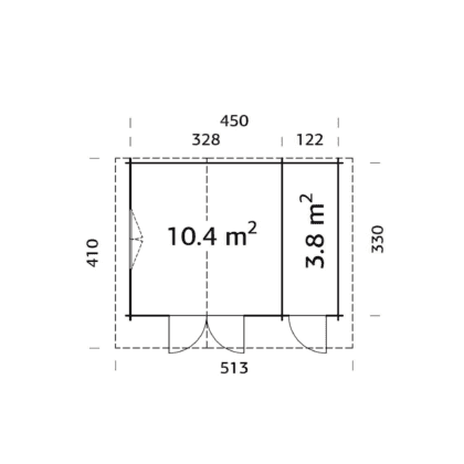 Medinis sodo namelis „Ema“ 14,2 m2