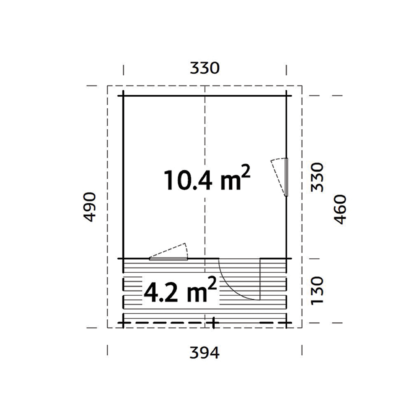 Medinis sodo namelis „Ema“ 10,4+4,2 m2