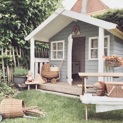 Medinis vaikų žaidimų namelis "Gudrutis"