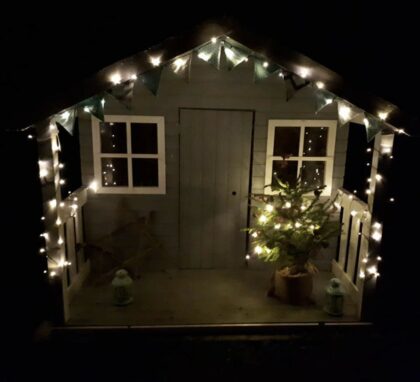 Medinis vaikų žaidimų namelis "Gudrutis"