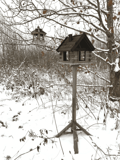 Paukščių lesyklėlė "Giesmininkas", pilka