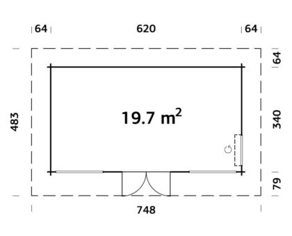 Medinis sodo namelis „Rasa“ 19,7 m2