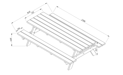 Medinis lauko baldų komplektas "Rusnė 24"