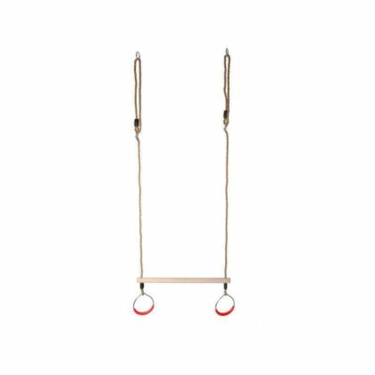 Trapecija su metaliniais žiedais, raudona