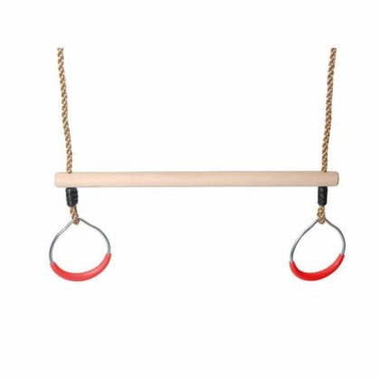 Trapecija su metaliniais žiedais, raudona