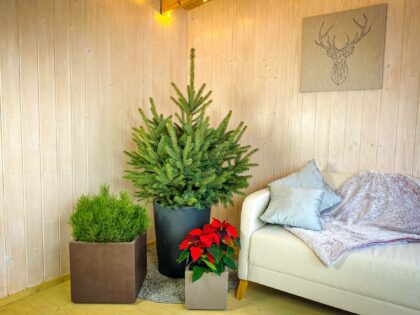 Vazonas "Granitas" su vandens rezervuaru, 39 cm