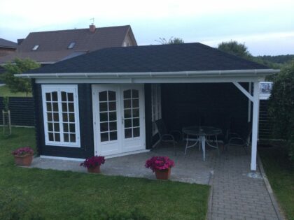 Medinė pavėsinė „Margarita“ 7 + 8,1 m2