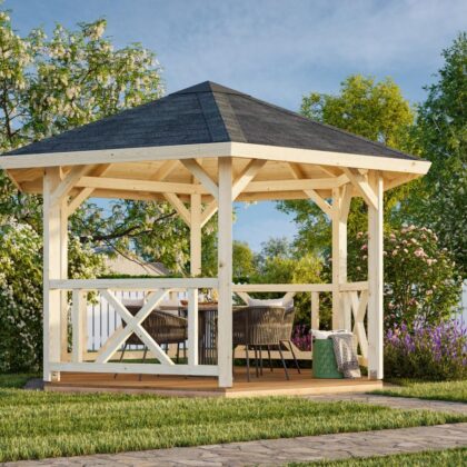 medinė pavėsinė „patogumas“ 9,9 m2