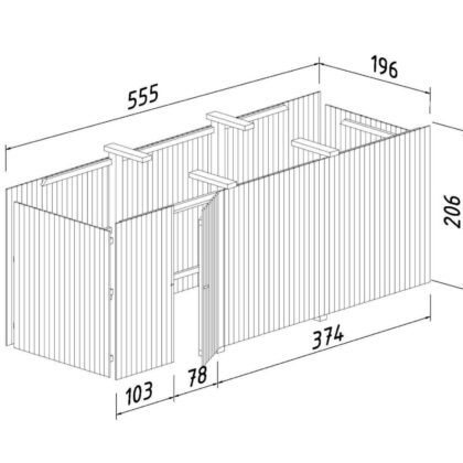 Medinė stoginė automobiliams „Karolis“ 40,6 m2