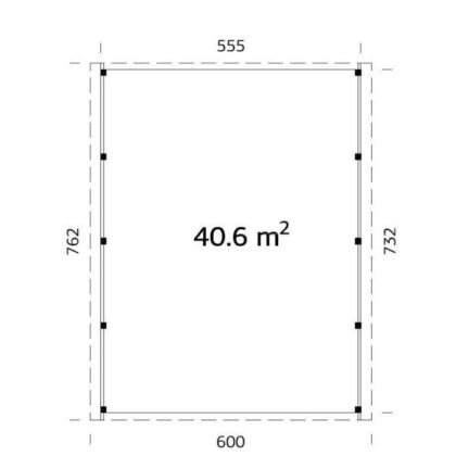 Medinė stoginė automobiliams „Karolis“ 40,6 m2