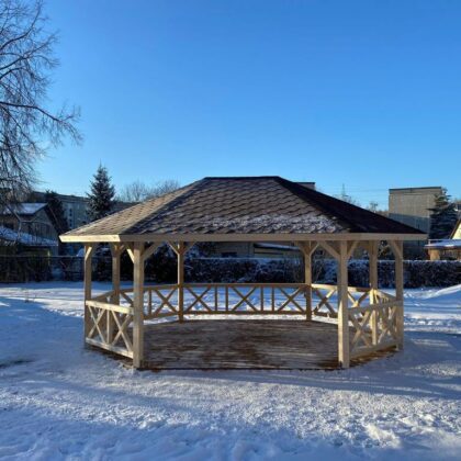 Medinė pavėsinė "Patogumas" 25 m2