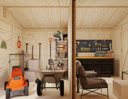 medinis sandėliukas „vilkas“ 9,9 m2