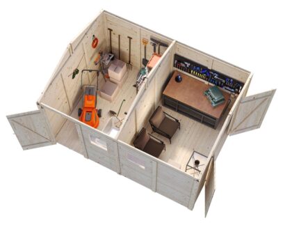 medinis sandėliukas „vilkas“ 9,9 m2