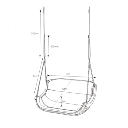Pakabinamas dvivietis hamakas (žalios spalvos)