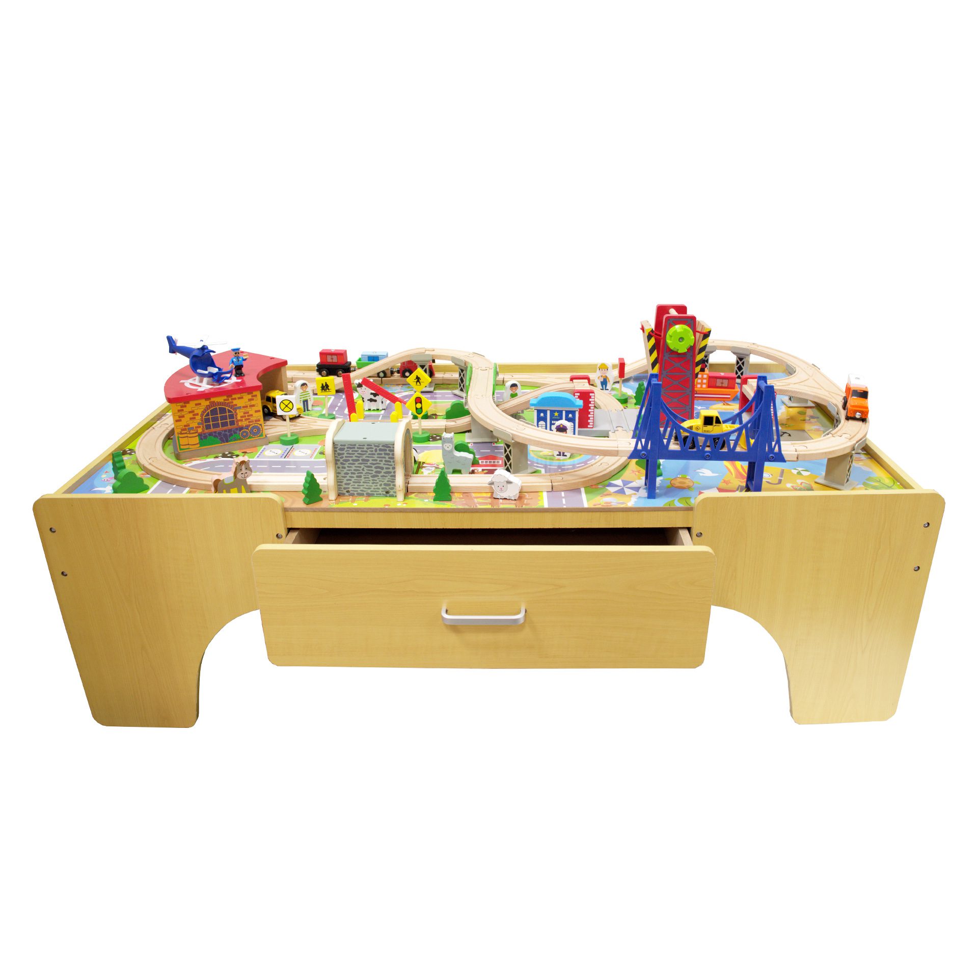 Medinis žaidimų stalas „Pasakų miestas“ Medinis žaidimų stalas „Pasakų miestas“