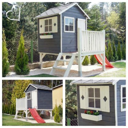 Medinis vaikų žaidimų namelis "Žiogelis"