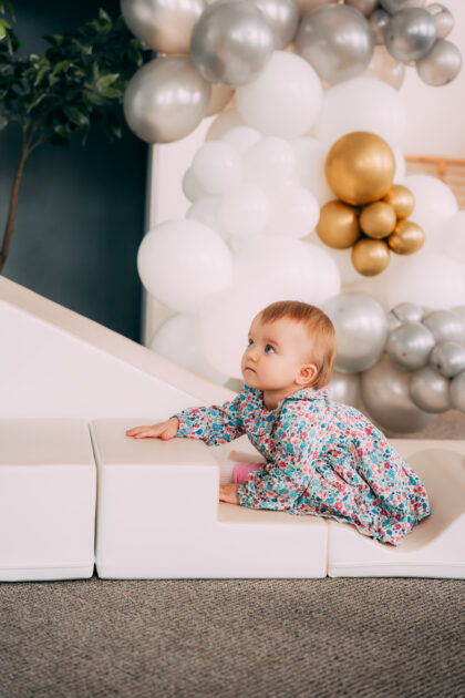 Minkštų kaladėlių komplektas “Sraigenė”, smėlinė/balta - Image 2