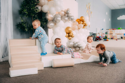 Minkštų kaladėlių komplektas “Sraigenė”, smėlinė/balta - Image 3