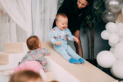 Minkštų kaladėlių komplektas “Sraigenė”, smėlinė/balta - Image 6