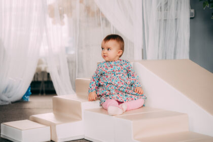 Minkštų kaladėlių komplektas “Sraigenė”, smėlinė/balta - Image 7