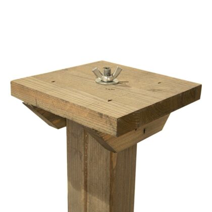 Medinis stovas lesyklėlei su papildoma lentynėle, pilkos spalvos