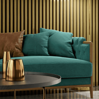 Akustinė lamelių sienelė, 265x17,2cm, gold