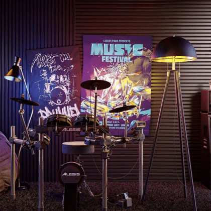 Akustinė lamelių sienelė, 265x30cm, black