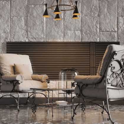 Akustinė lamelių sienelė, 265x30cm, black