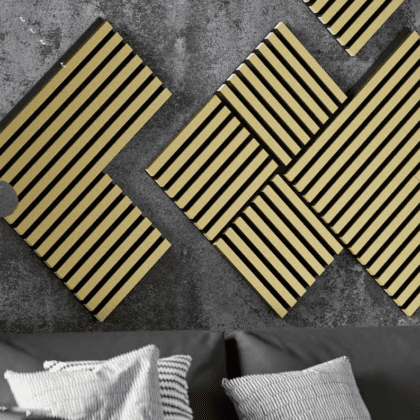 Akustinė lamelių sienelė, 30x30x2cm, oak